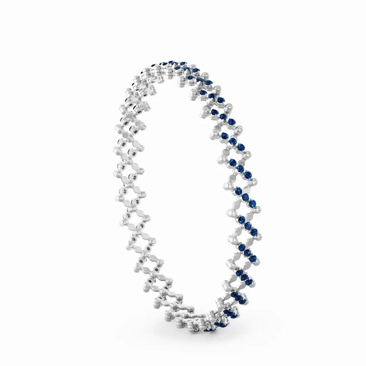 18K White and Black Gold & Blue Sapphire Ring Transforms to Bracelet