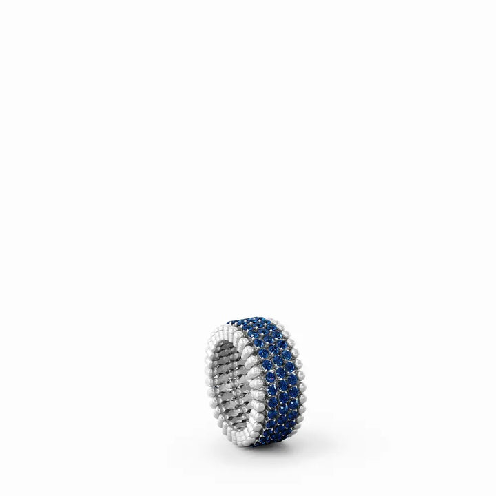 18K White and Black Gold & Blue Sapphire Ring Transforms to Bracelet