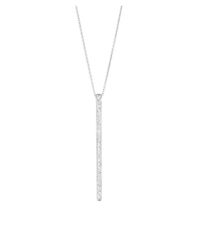 18K White Gold Alice Diamond Bar Necklace