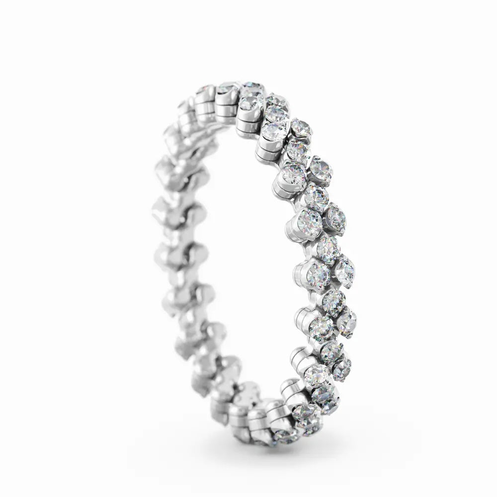 18K White Gold & Diamond  Multi-Size Flexible Ring