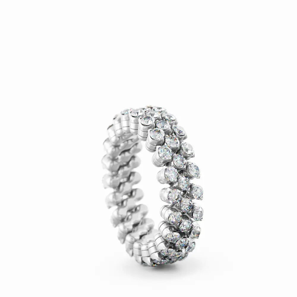 18K White Gold & Diamond  Multi-Size Flexible Ring