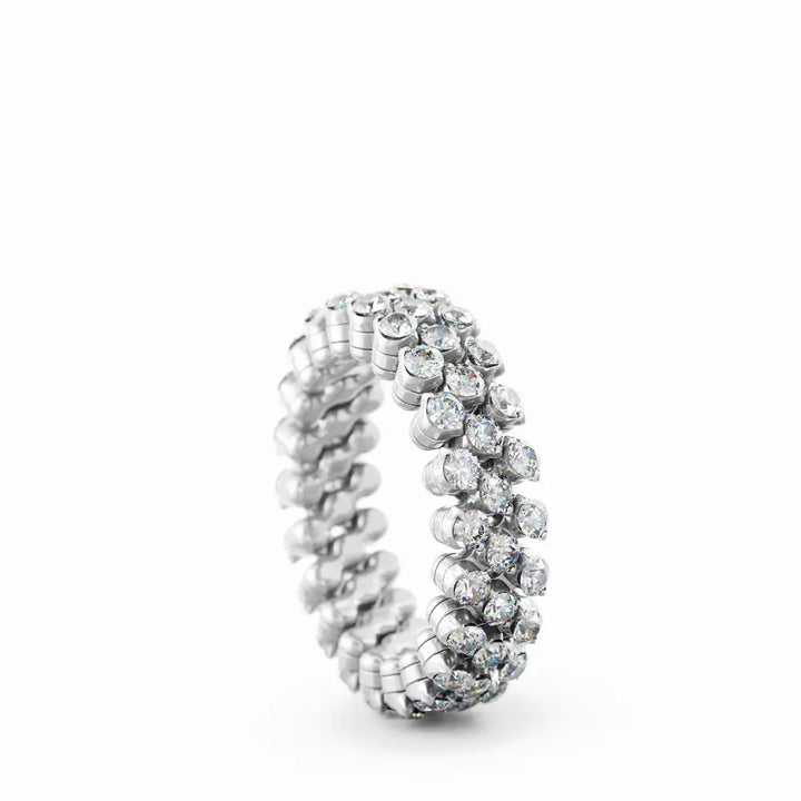 18K White Gold & Diamond  Multi-Size Flexible Ring