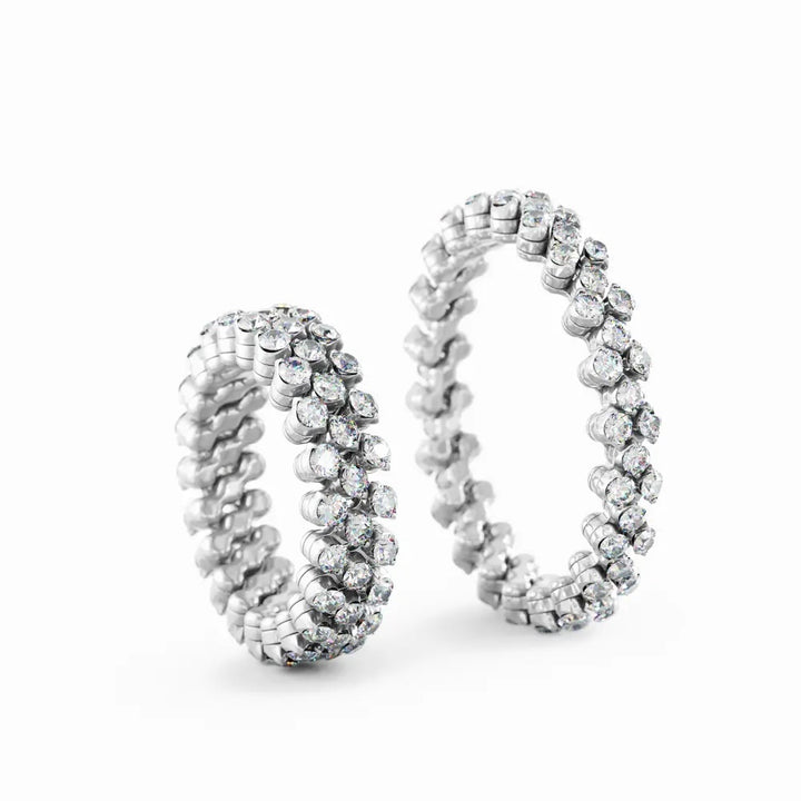 18K White Gold & Diamond  Multi-Size Flexible Ring
