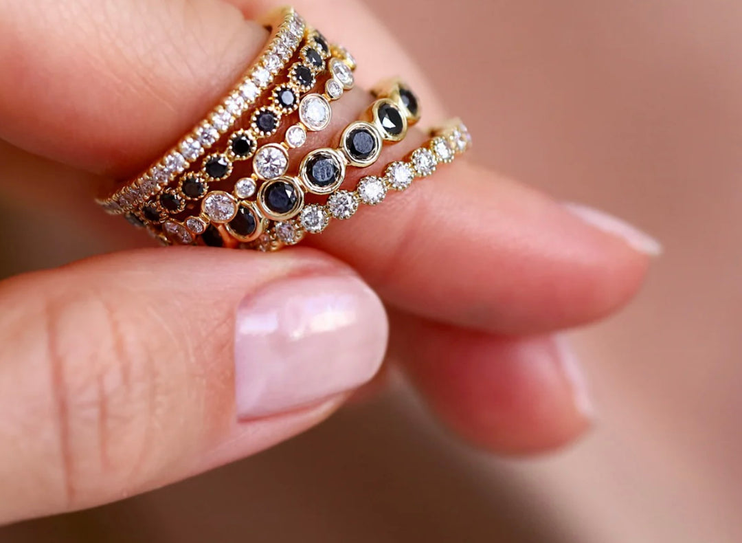 18K White Gold,  Bezel Set White Diamond Eternity Band