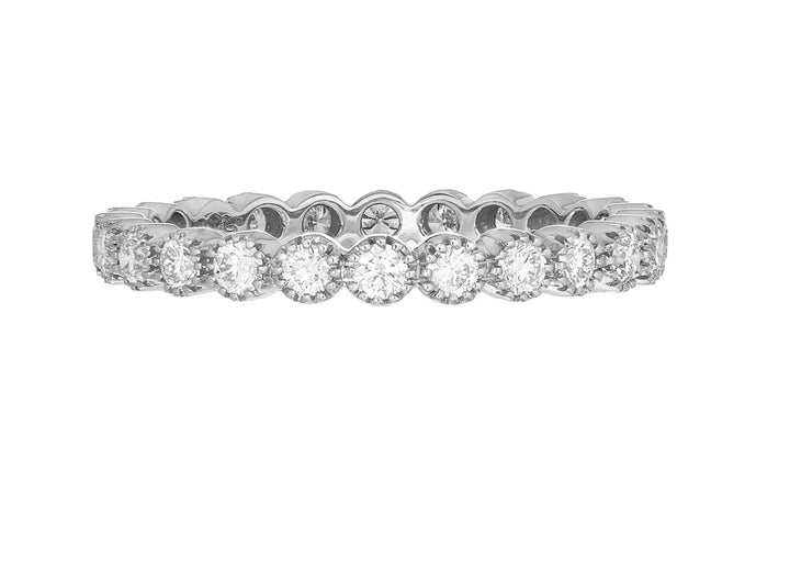 18K White Gold,  Bezel Set White Diamond Eternity Band