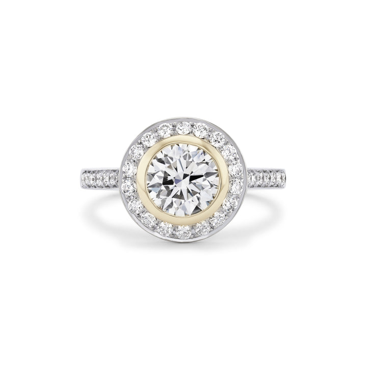 G Marie Exclusive:  18K White Gold & Lab Grown Round Brilliant Cut Diamond Ring
