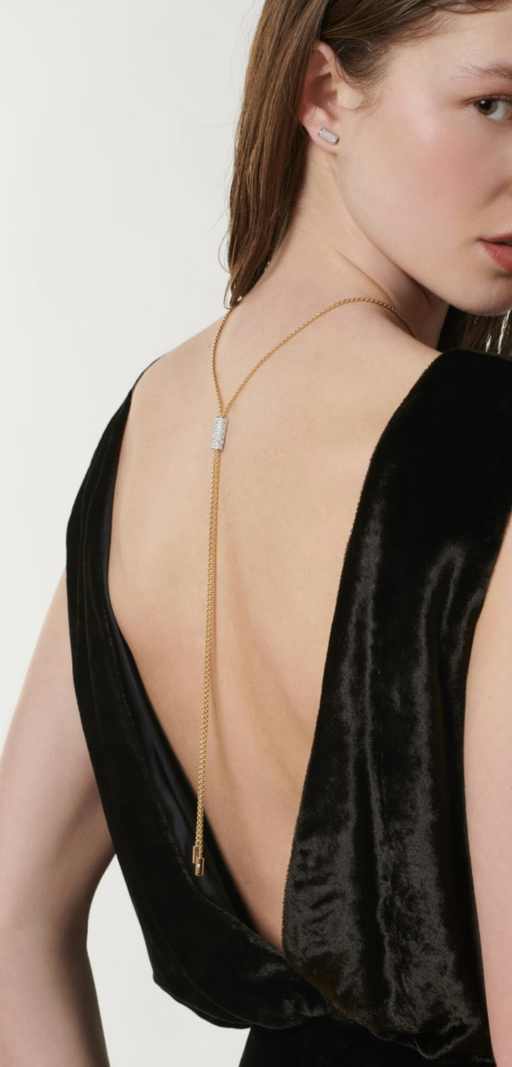 18K Yellow Gold &  Diamond Lariat-Style Aria Necklace