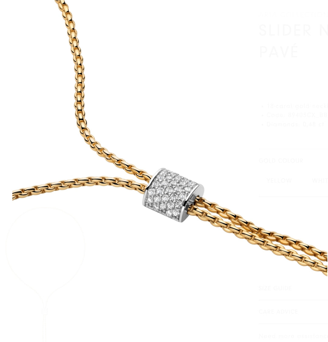 18K Yellow Gold &  Diamond Lariat-Style Aria Necklace
