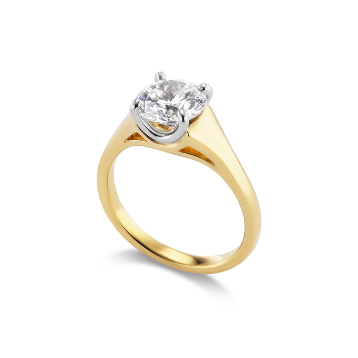 18K Yellow Gold Medium Sculptural "Madison" Settting