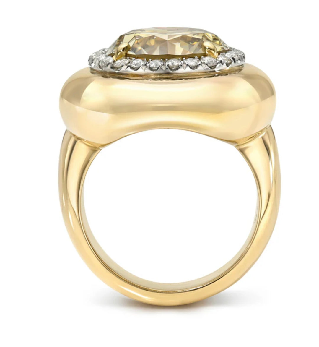 Rhoni Two Tone Diamond and !8K Yellow Gold Ring