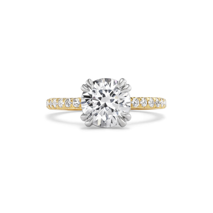 18K Yellow Gold Avenue Pave Diamond Engagement Ring
