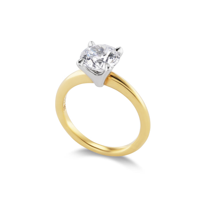 18K Yellow Gold & Lab Grown Round Brilliant Diamond Engagement Ring