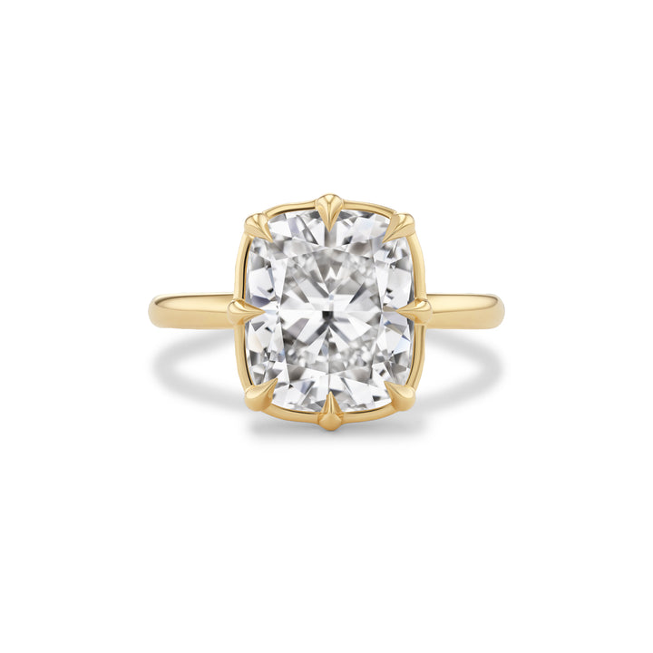 18K Yellow Gold "Celeste" Engagement Ring with 4.52 ct LG Cushion Cut Diamond