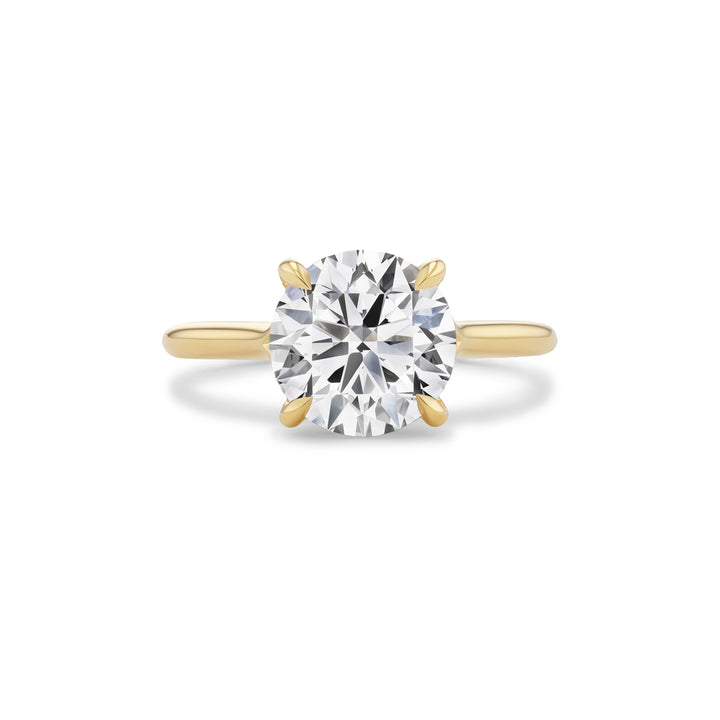18K Yellow Gold Icon Bridal Ring with 3.01 ct LG Round Brilliant Cut Diamond and Hidden Halo