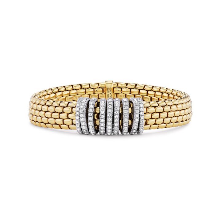 18K Yellow Gold Panorama Flex'it Diamond Bracelet