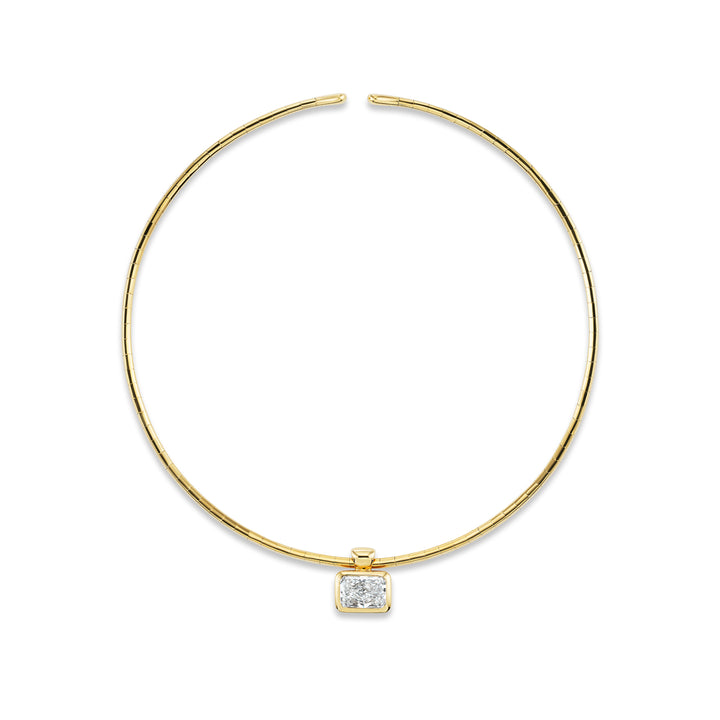 18K Yellow Gold & Lab Grown Radiant Cut Diamond Pendant