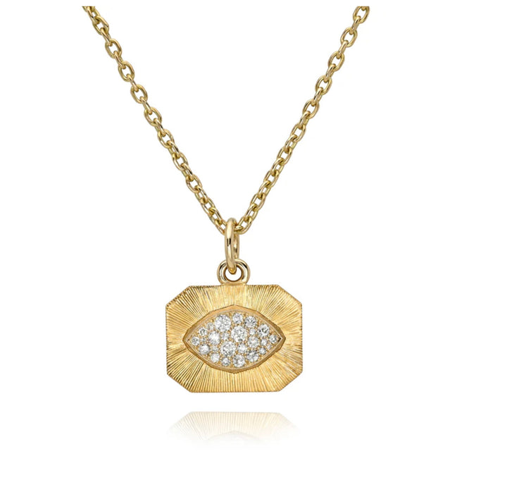 One-of-a-Kind 18K Yellow Gold  and Natural Diamond "Rena" Pendant