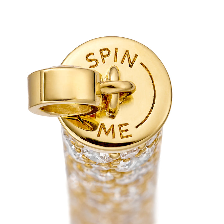 18K Yellow Gold Magic Wand Charm with over 7 carats of Diamonds