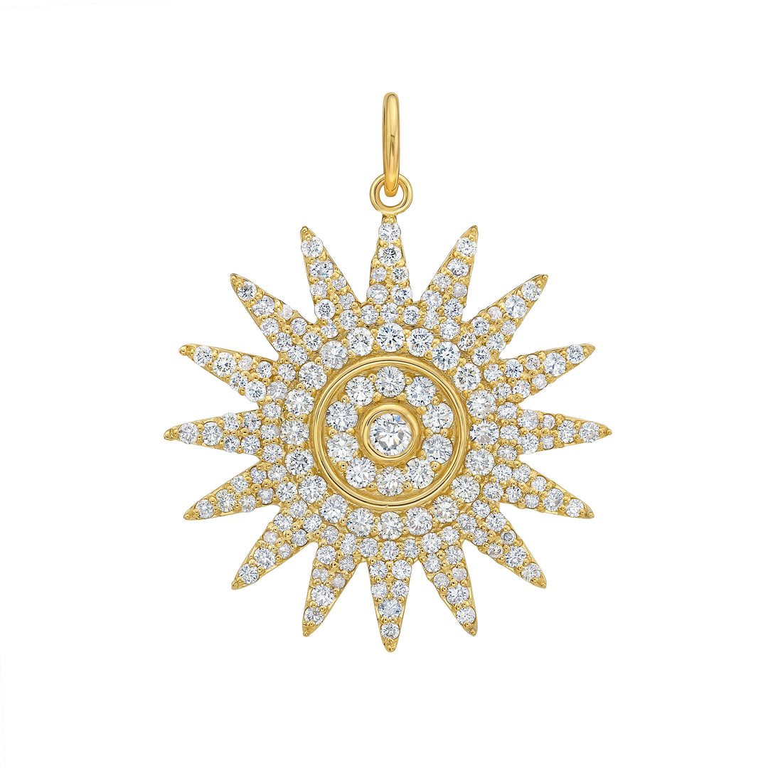 18K Yellow Gold and Diamond (2.25 cttw)  Lumiere Star Pendant