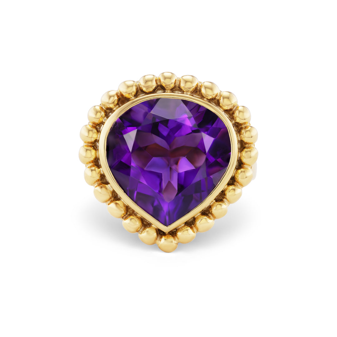 18K Yellow Gold & Amethyst Ring