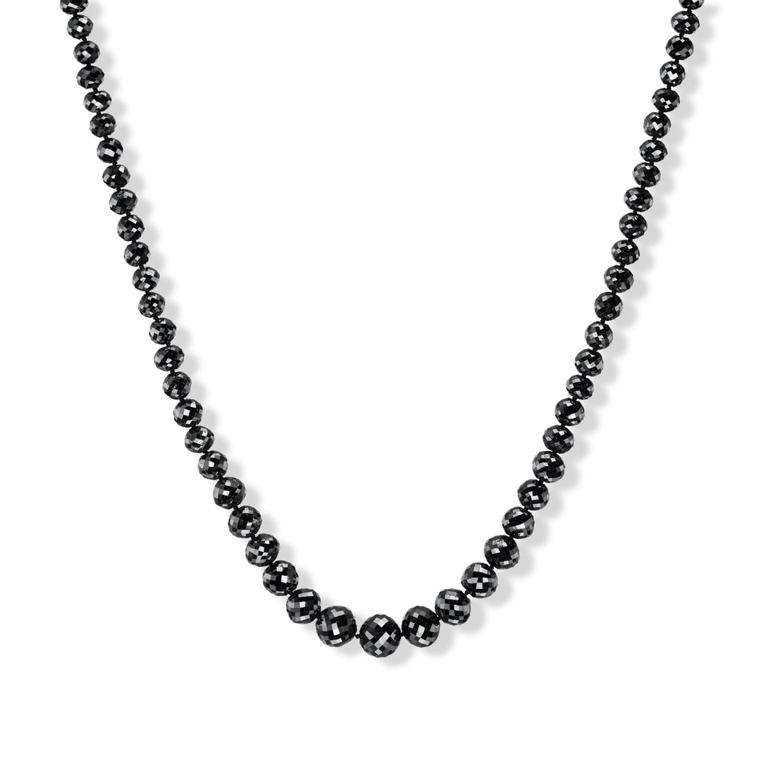 18K Yellow Gold Black Diamond Necklace