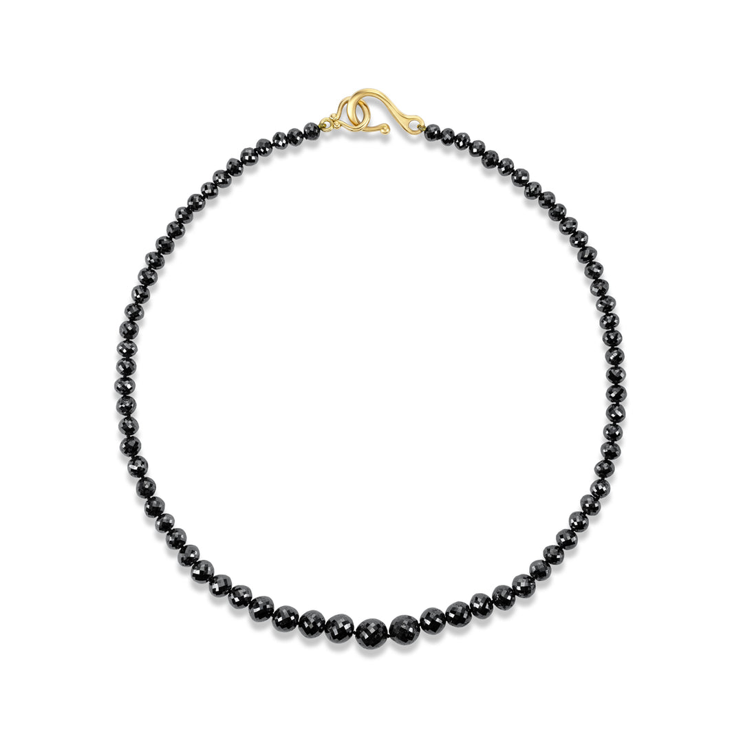 18K Yellow Gold Black Diamond Necklace