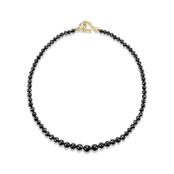 18K Yellow Gold Black Diamond Necklace