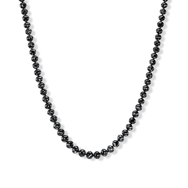 18K Yellow Gold Black Diamond Bead Necklace