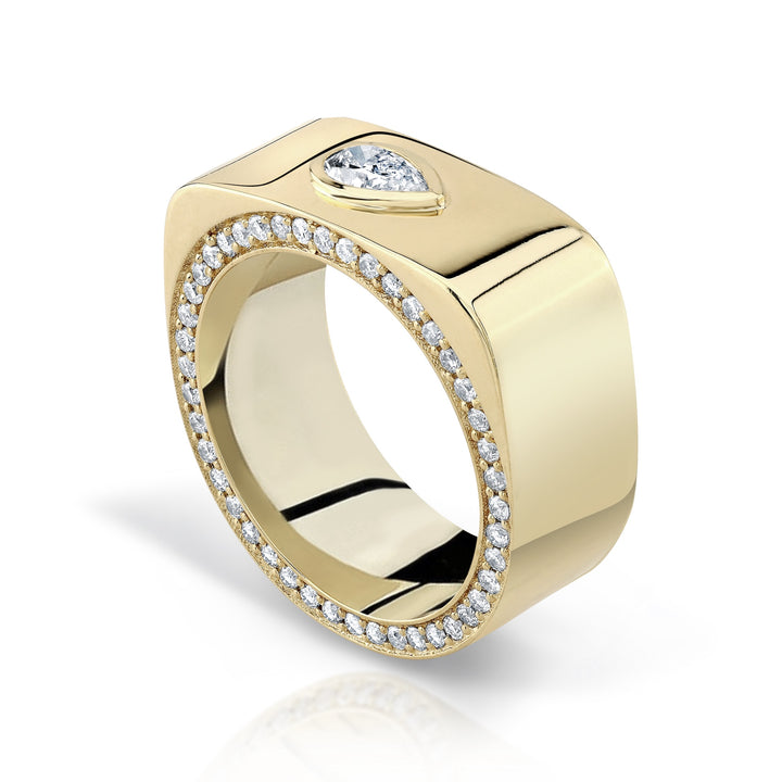 18K Yellow Gold "Vortex" Chunky Diamond Ring