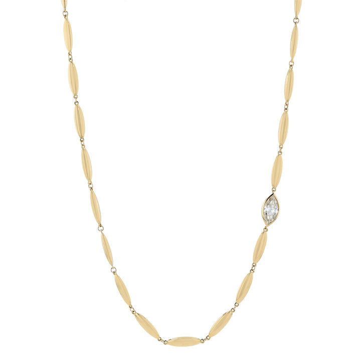 18K Yellow Gold Windsor 22" Necklace with LG Marquise Diamond