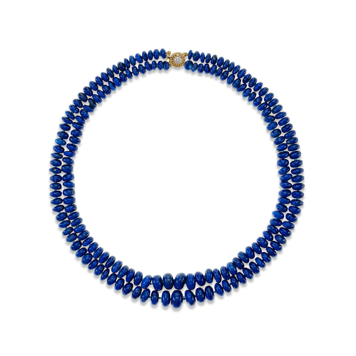14K Yellow Gold &  Lapis Bead Necklace