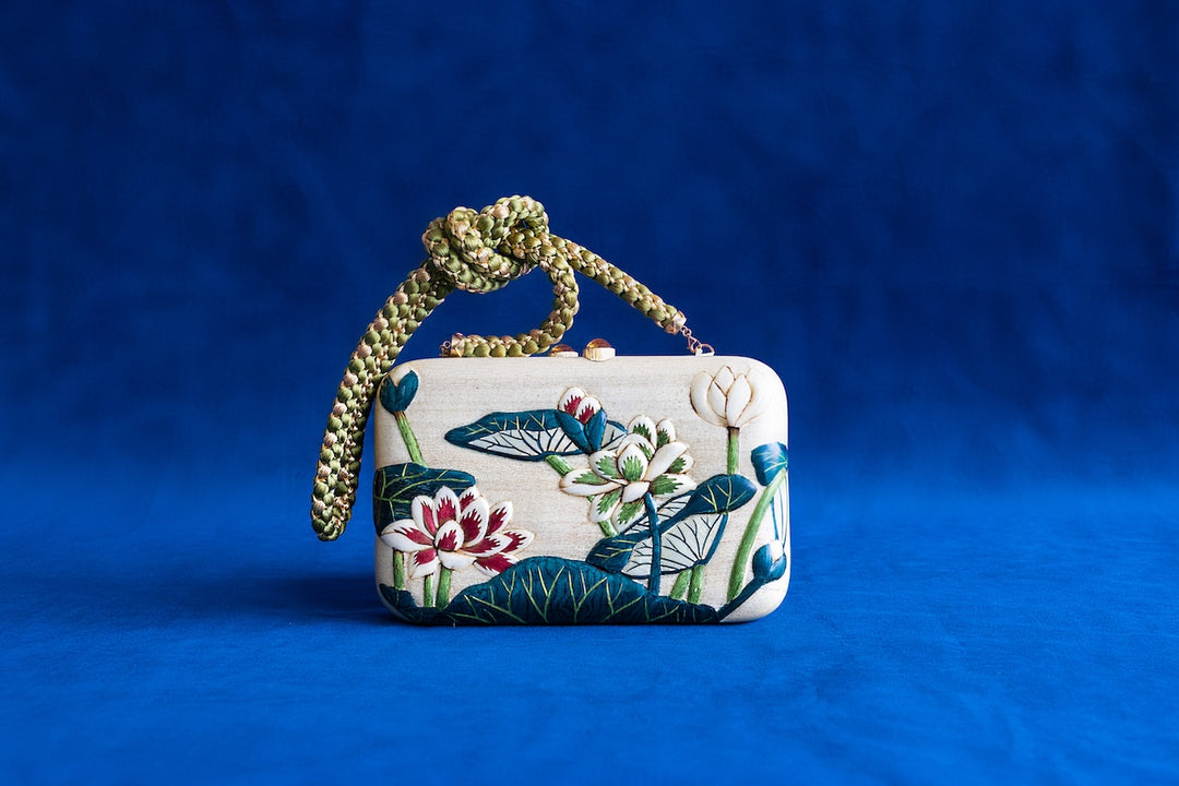 18K Yellow Gold and Handcrafted Marquetry Clutch by Silvia Furmanovich