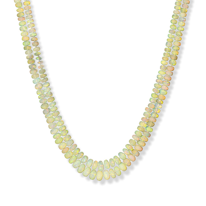 18K Yellow Gold,  Ethiopian Opal Bead Necklace