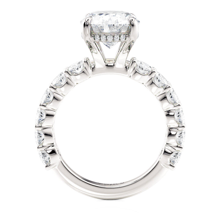 18K White Gold 3.11ct Oval Lab-Grown Diamond Montage Engagement Ring 