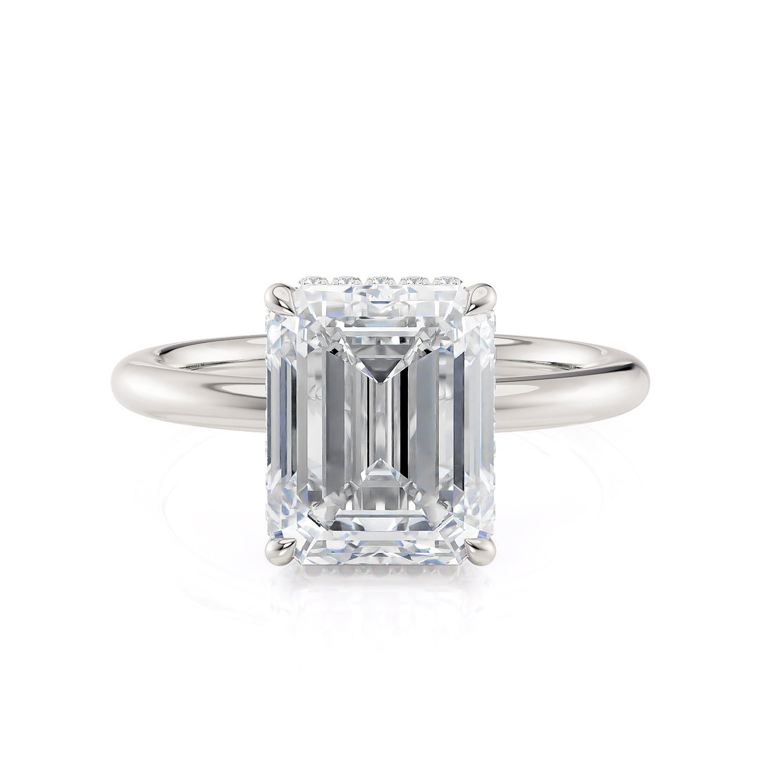 18K White Gold 4.08ct Lab-Grown Emerald Cut Diamond Engagement Ring Stone