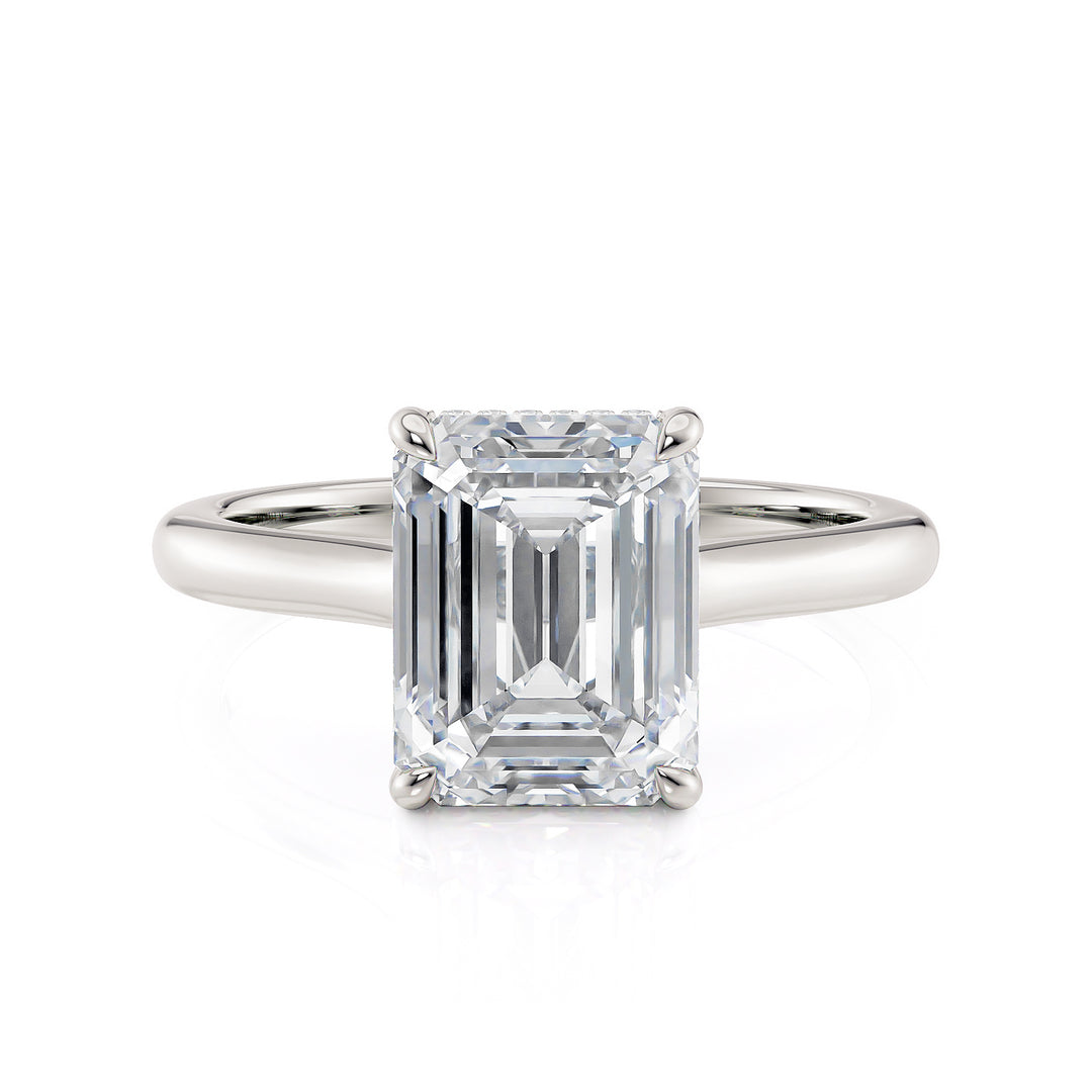 18K White Gold 4.10ct Lab-Grown Emerald Cut Diamond Engagement Ring Stone