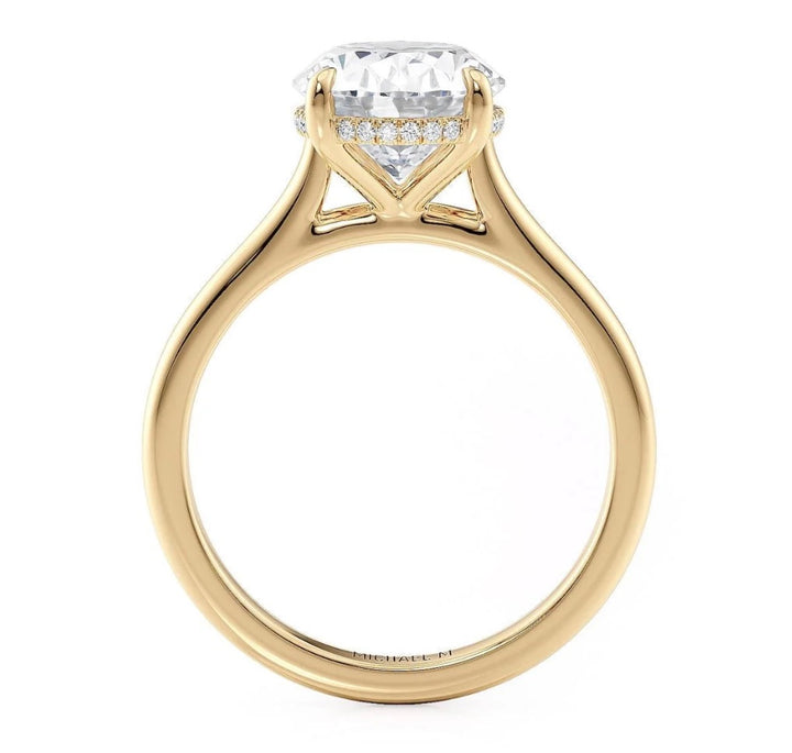 18K Yellow Gold 2.62ct Oval Lab-Grown Diamond Engagement Ring Side 