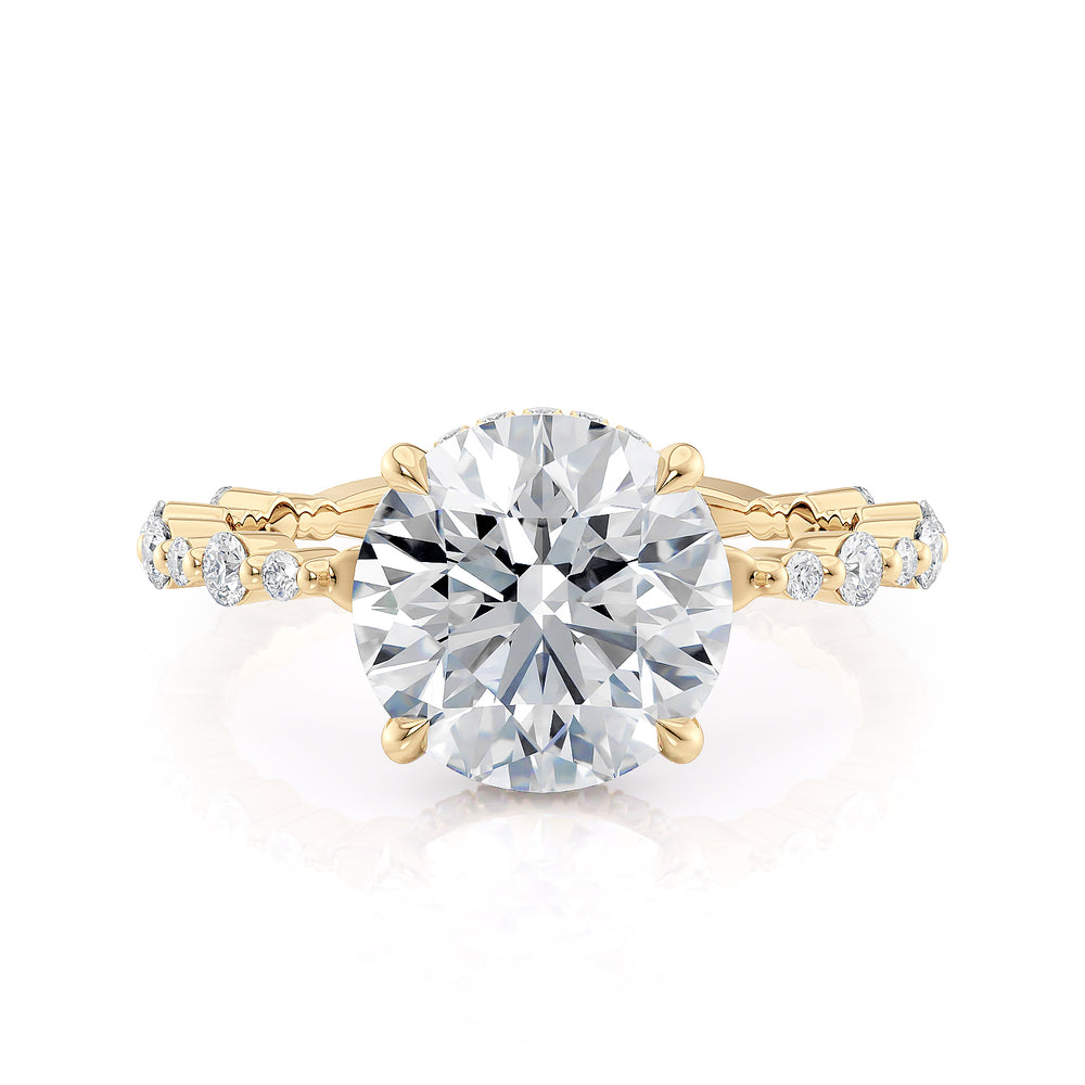 18K Yellow Gold 3.07ct Round Brilliant Lab-Grown Diamond Engagement Ring Stone