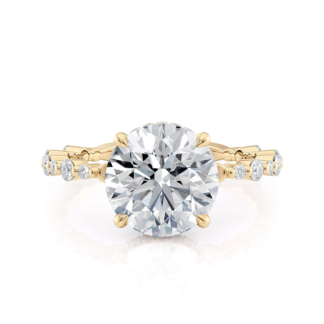 18K Yellow Gold 3.07ct Round Brilliant Lab-Grown Diamond Engagement Ring Stone