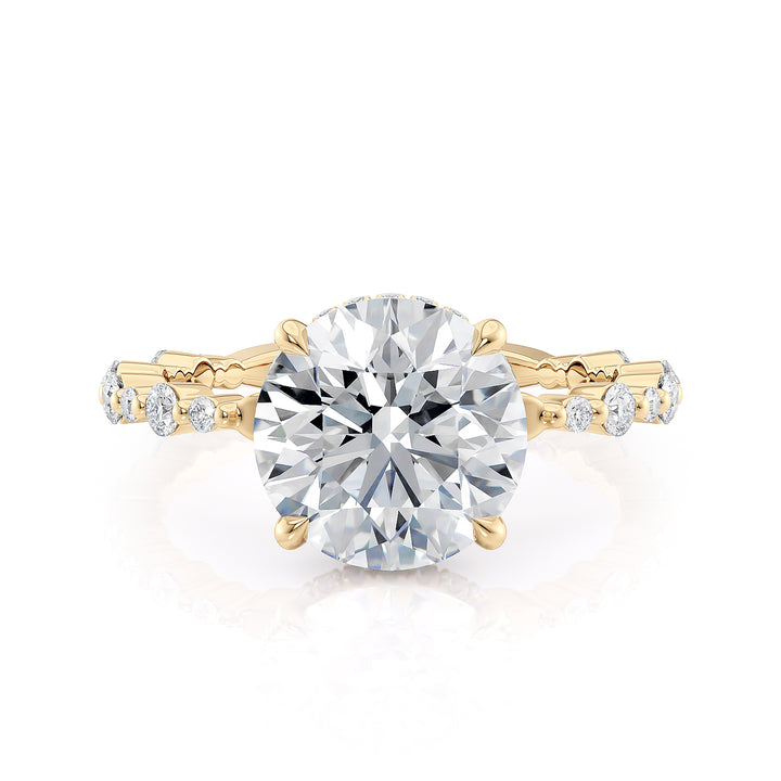 18K Yellow Gold 3.07ct Round Brilliant Lab-Grown Diamond Engagement Ring Stone