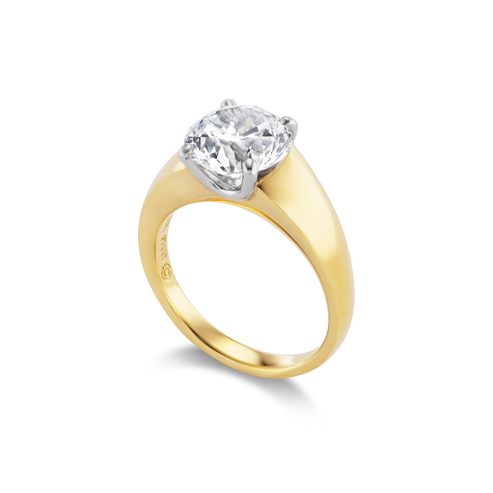 18K Yellow Gold Modern Madison Engagement Ring Side View