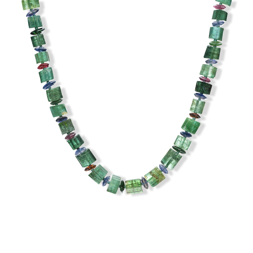 18K Yellow Gold &  Multi-Colored Tourmaline Bracelet/Necklace Close Up