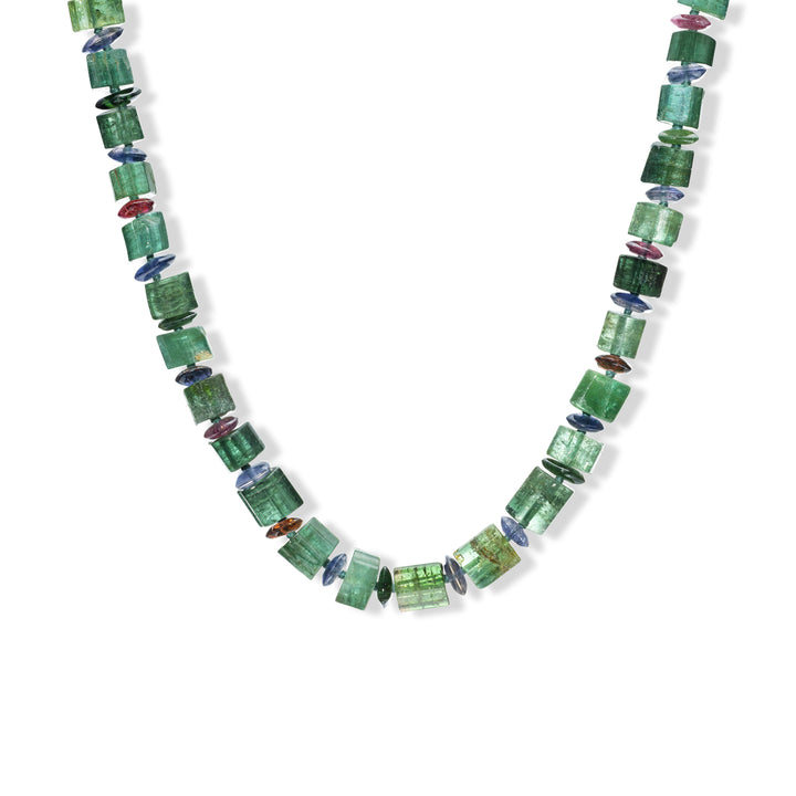 18K Yellow Gold &  Multi-Colored Tourmaline Bracelet/Necklace Close Up