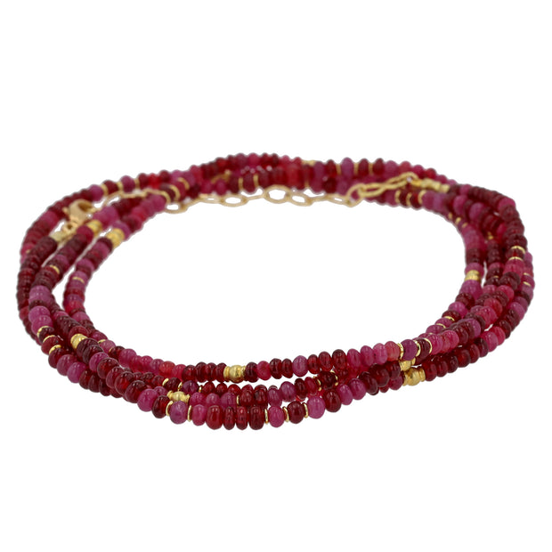 18K Yellow Gold Ruby Wrap Bracelet