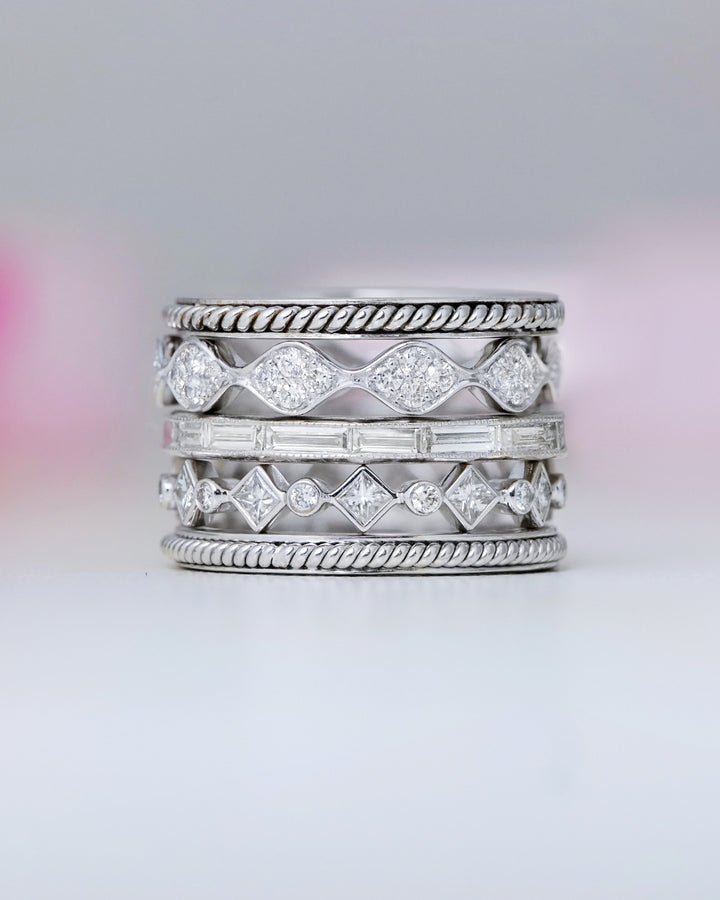 18K White Gold Silhouette White Diamond Eternity Band