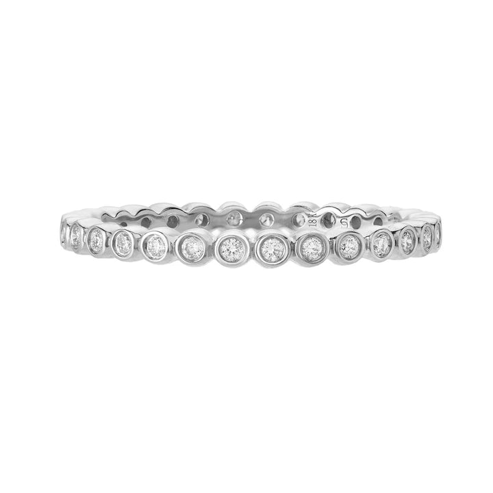 18K White Gold Mini Bezel White Diamond Eternity Band
