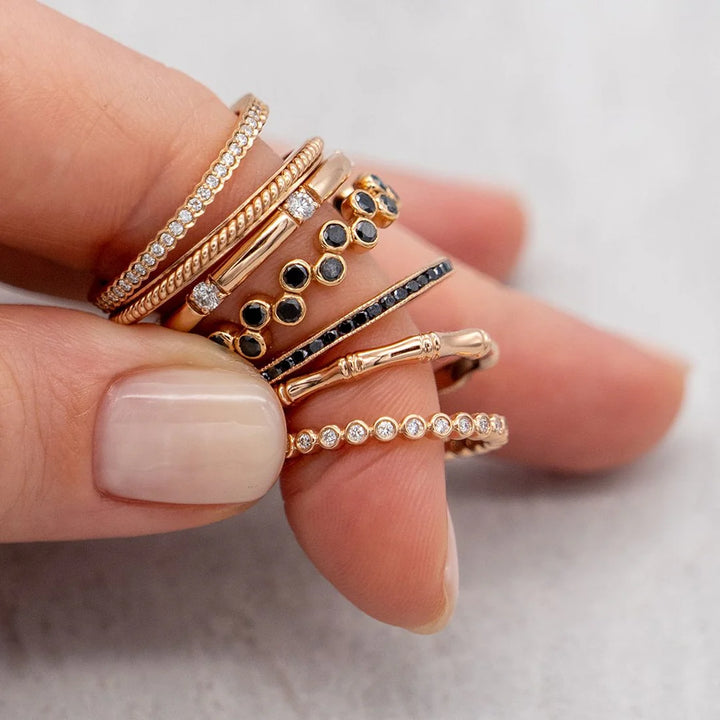 18K Rose Gold Channel Rope Band