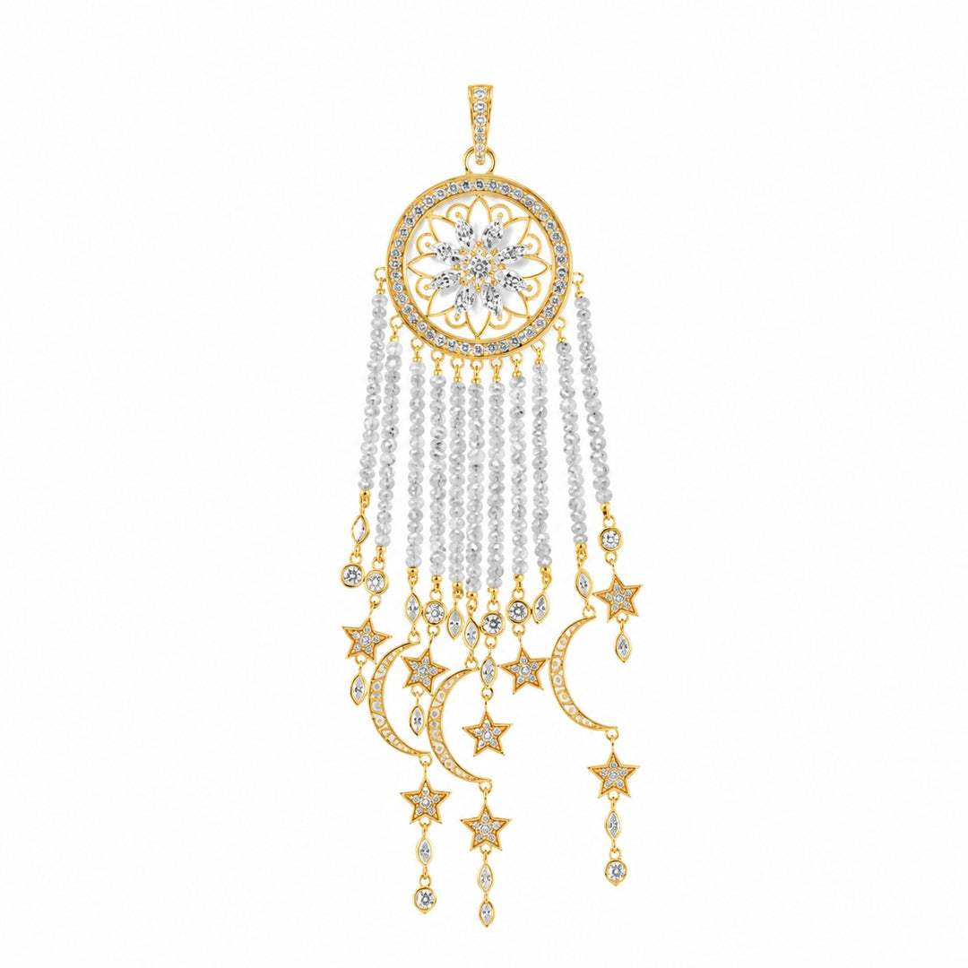 20K Yellow Gold &  Diamond Dream Catcher Pendant