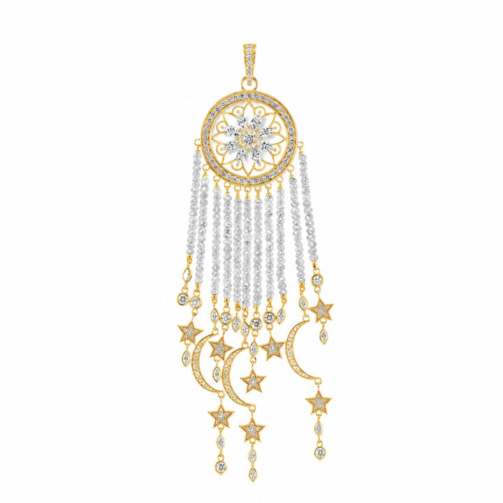 20K Yellow Gold &  Diamond Dream Catcher Pendant