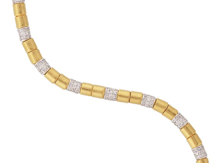 24K Vertigo Single Strand 5.5mm Bracelet with Pave Set Diamonds